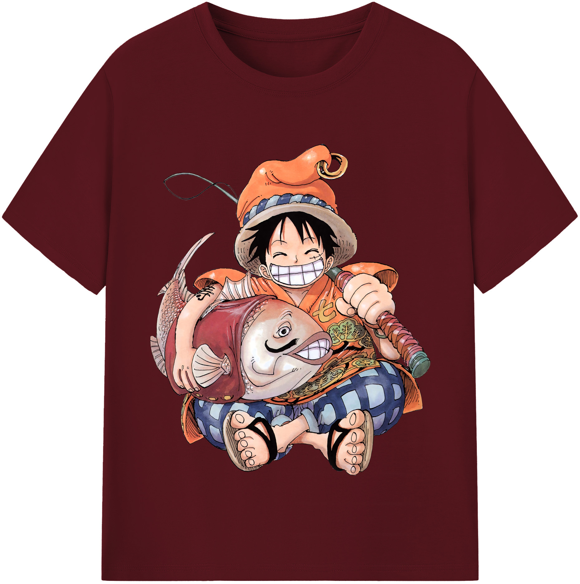 ワンピース モンキー・D・ルフィ ONE PIECE Monkey D. Luffy 綿100％半袖Tシャツ（フロントプリント）